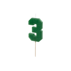 Narozeninová svíčka Lego číslo 3 zelená